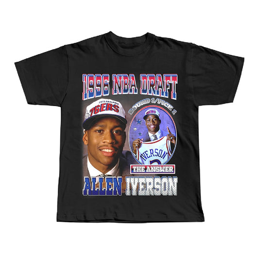 Allen Iverson ‘76ERS’ Black Tee